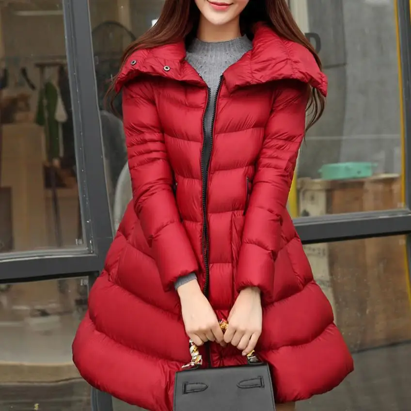Pleated skirt coat Women Winter Down Jackets Warm Long Swing Ladies Outwear Dress Pleated skirt coat Women Winter Down Jackets Warm Long Swing Ladies Outwear Dress