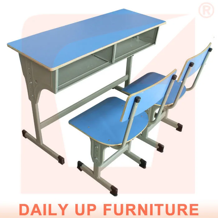 Double School Desk With Chairs Student Wooden Study Table Designs