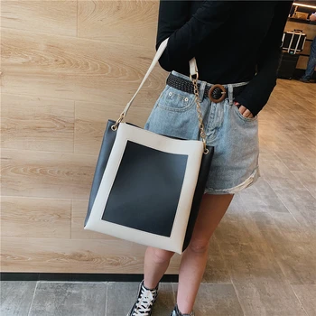 

Large Capacity Women PU Leather Tote Handbags High Quality Ladies Shoulder Bucket Bag New Fashion Designer Female Messenger Bags