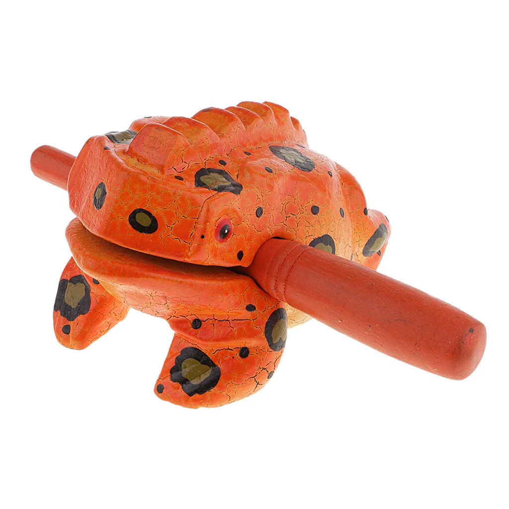 Fun Kids Wooden Frog Instrument Guiro Sound Effect Percussion
