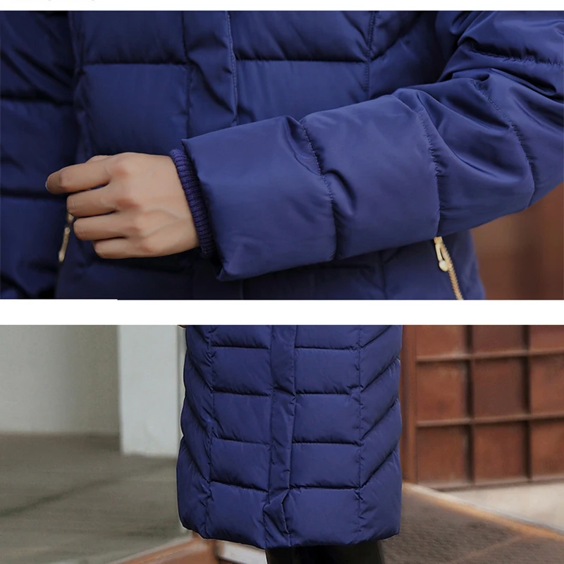 Fashion Snow Wear Large Fur Collar Ladies Coats 2017 Winter Coat Women Parka Long Thick Slim Womens Coats And Jackets Outerwear