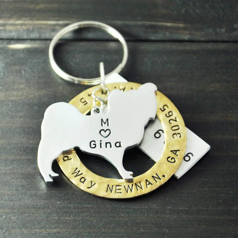 

Papillon Dog Tag, Personalized Pet Dog Tags, Hand Stamped Papillon Tag, Pet Jewelry, Customized for Your Dog