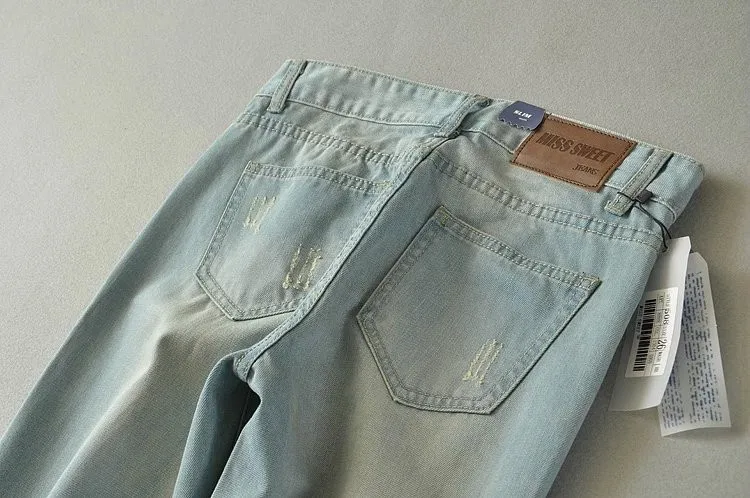 Европейский Стиль Новое поступление Одежда высшего качества Модные Рваные джинсы для Для женщин, женский бренд Винтаж Повседневное бойфренд джинсы с дырами