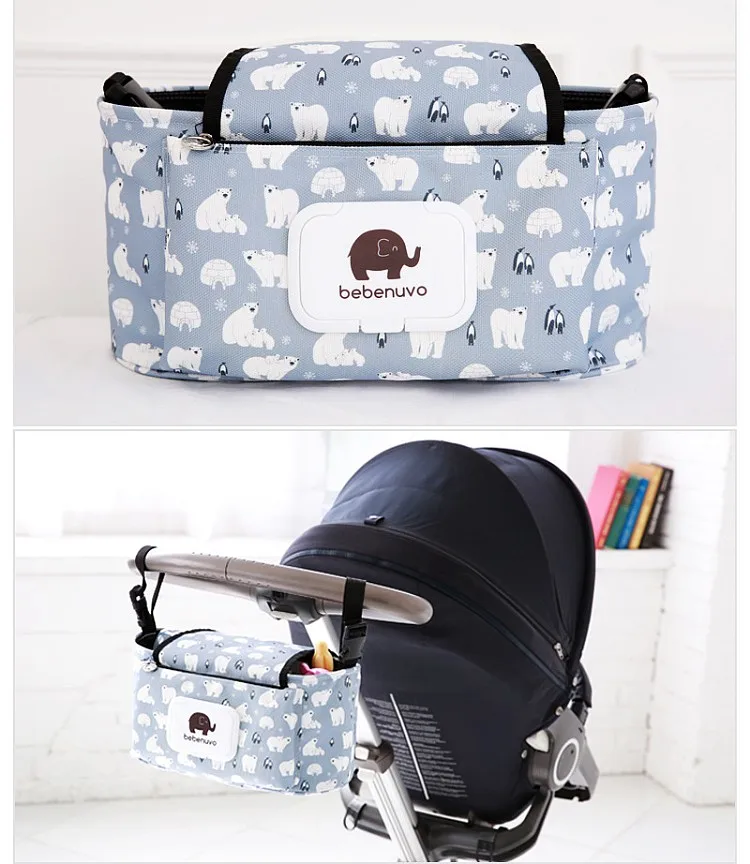 Сумка для коляски Портативный Детские Пеленки сумки большой Ёмкость Детская сумка-Органайзер для Коляски Мать материнства сумки