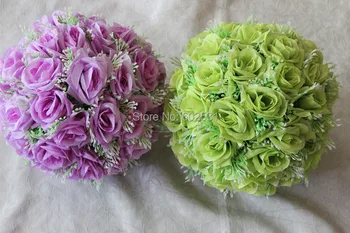 

EMS FREE SHIPPING 20cm*12pcs 2015 wedding kissing flower ball bride bouquet decoration Hotel Arcade ornaments