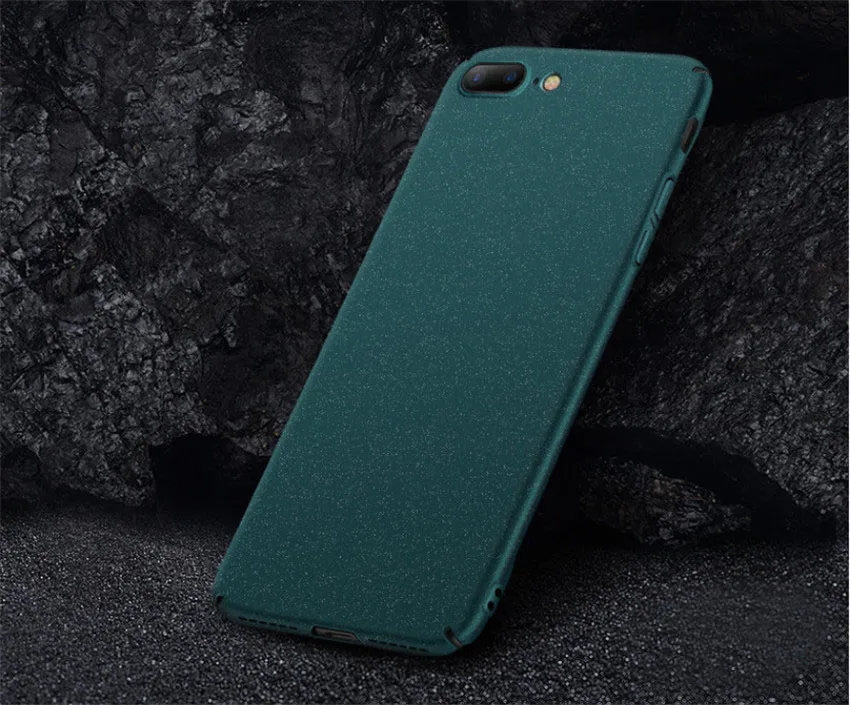 Магнитный автомобильный держатель чехол для iPhone 8 Plus 7 Plus жесткий матовый Магнитный чехол для iPhone 7 8 6 6s Plus металлическая пластина - Цвет: matte green