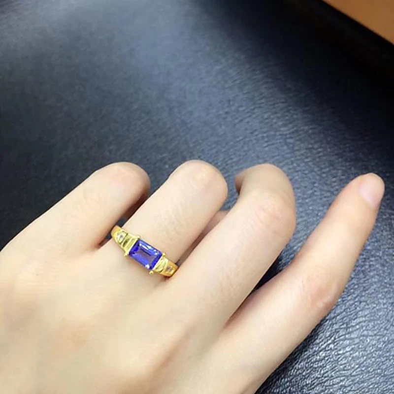 

2017 Jewelry Qi Xuan_Trendy Jewelry_Blue Stone Simple Rings_S925 Solid Silver Fashion Blue Stone Ring_Factory Directly Sales