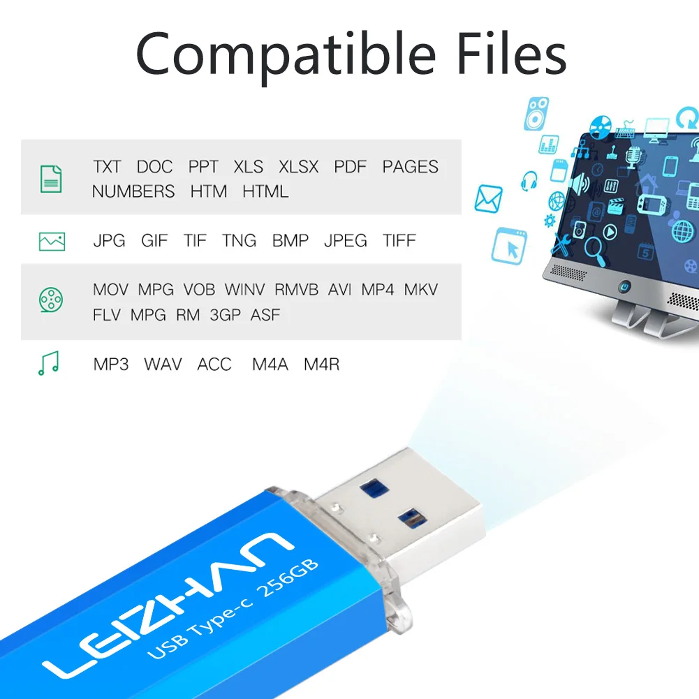 Флэш накопитель LEIZHAN USB C 256 ГБ флэш Type c для Galaxy S10 S9 S8 типа 128 3 0 карта памяти 64 32 16