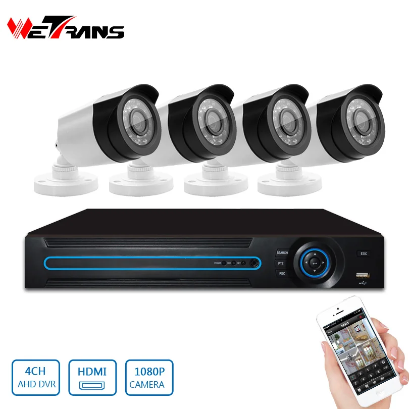 

CCTV Camera System 1080P Full HD P2P 4CH AHD DVR 24 IR LED 20m Night Vision Waterproof Camera Outdoor Home CCTV Kit