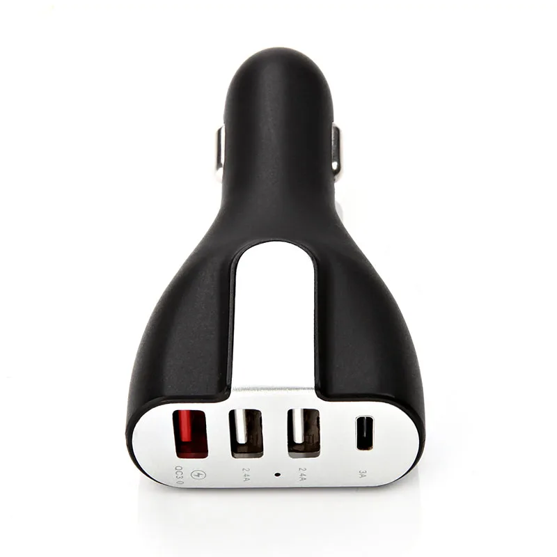 QC 3.0 Dual USB Car Charger Type C 4 Ports Phone Chargers Power Adapter