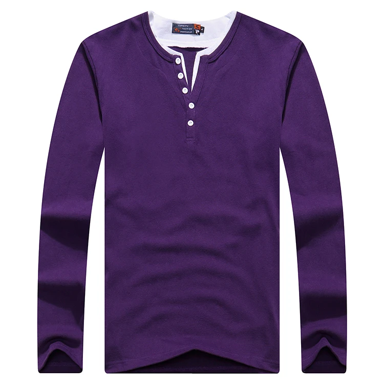

Plus size 4xl 5xl 6xl Men T Shirt Button Big Tall Cotton Long Sleeve T Shirts Men Casual T-Shirt Solid Fit Tee Top Male