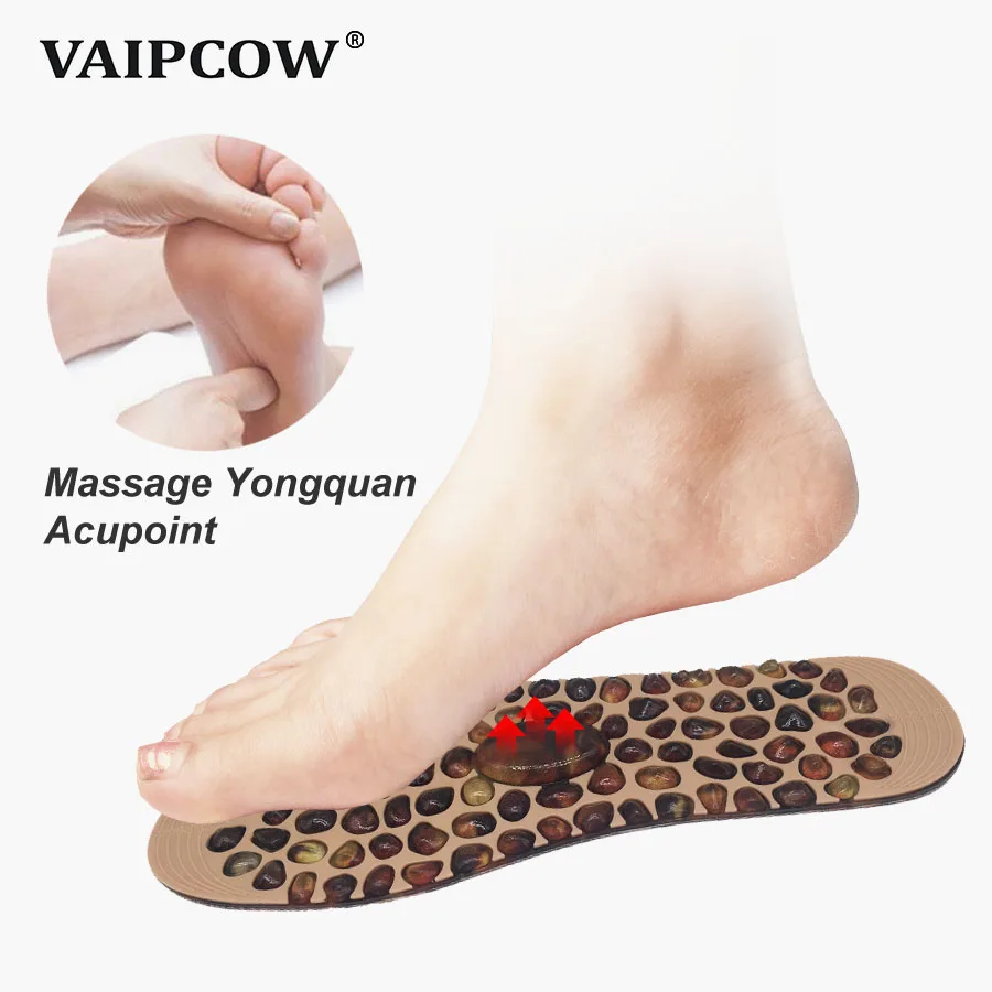 VAIPCOW Unisex Foot Massage Insole Soft Rubber Cobblestone Therapy Acupressure Pad For Shoes Heated Feet Massager Insoles