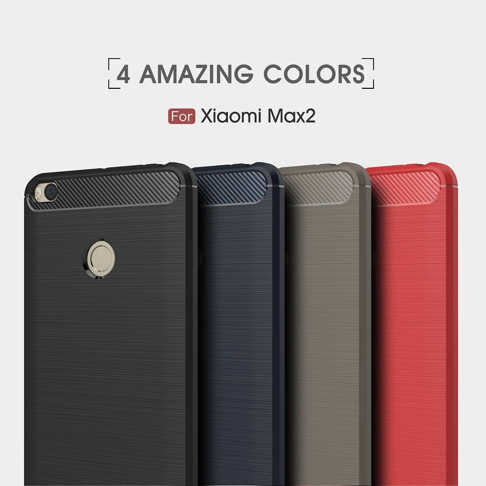 Reaoom for Xiaomi Mi Max 2 Phone Case Carbon Fiber Back Cover for Xiaomi Max 2 Mi Max2 Fashion Slim Soft TPU Protection Shell (8)
