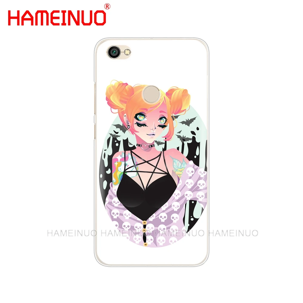 HAMEINUO Pastel Goth Girl летучие мыши Радуга многоцветный чехол для телефона Xiaomi redmi 5 4 1 1s 2 3