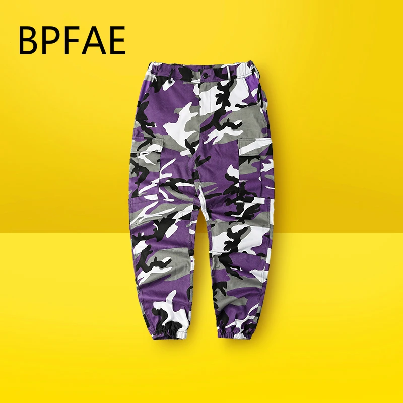 Women Pink/Orange/Purple Camouflage Pants Long Sweatpants Harem Jogger Camo Pantalones Mujer