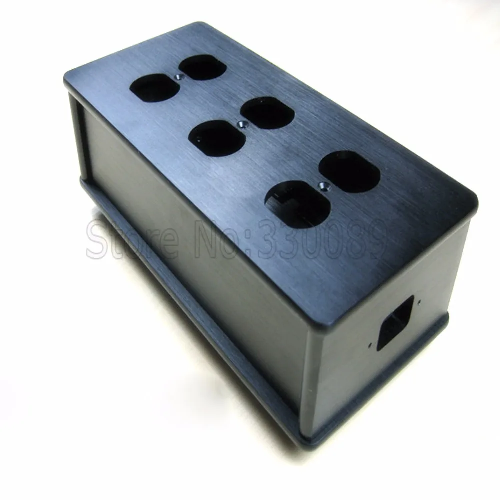 Free shipping one pieces Black Full aluminum US AC Power Distributor 6