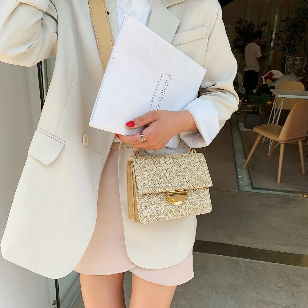 مصغرة النسيج أكياس Crossbody للنساء 2019 الصيف السيدات المحافظ الجلدية و حقائب سفر الإناث الكتف حقيبة ساعي