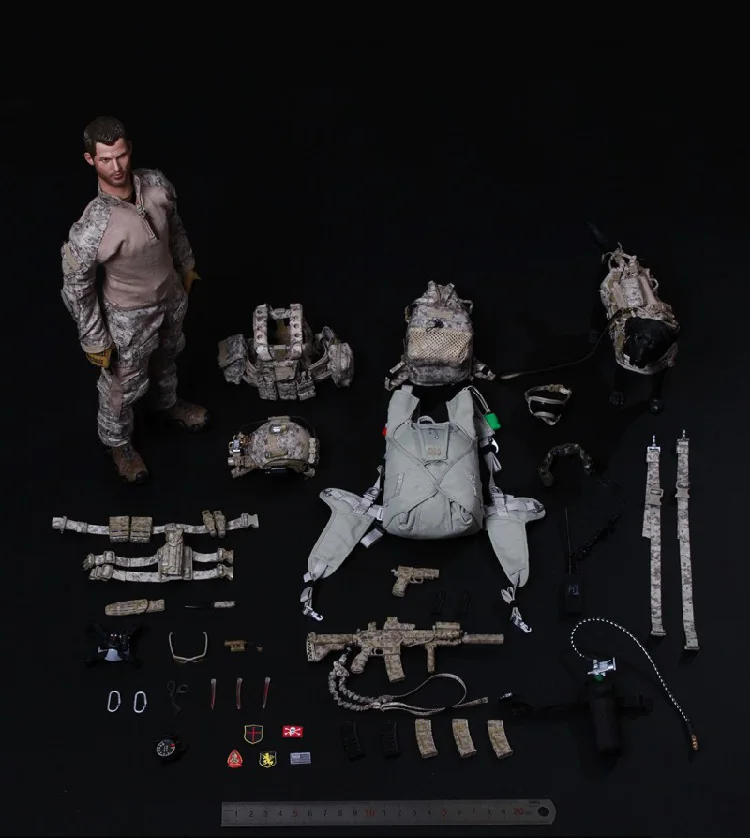 1/6 Спецназ ВМС команда Six DEVGRU Halo фигурка с собачкой Студенческая Модель игрушки
