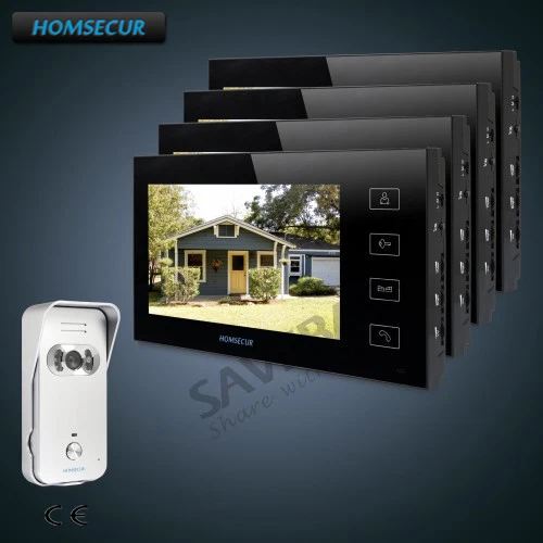 

HOMSECUR Shipping from RU Warehouse 7" Wired Video Door Phone Intercom System+Silver Camera for Apartment