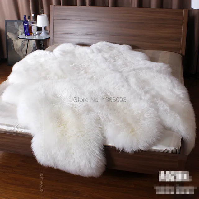 220*260cm Australian lamb fur blanket mattress Sheepskin bed blanket