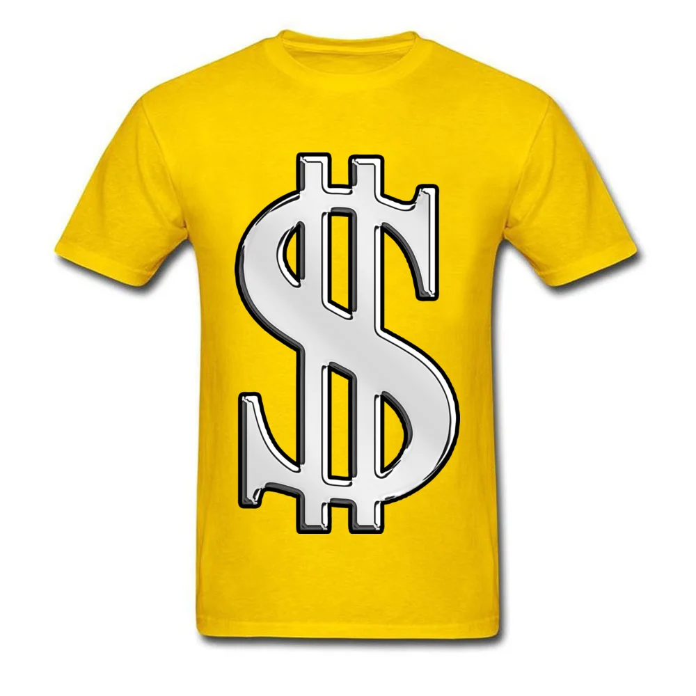 Men's Funny Fitness Tight Tops T Shirt Round Neck Summer Pure Cotton Tshirts Design Short Sleeve Cash Dollar Sign Tee Shirts Cash Dollar Sign yellow