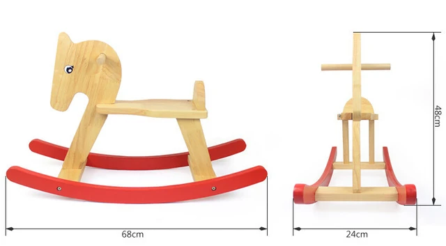 Cheap Super Large Wooden Rocking Horse For Kids Toy Free Shipping TGMN62H