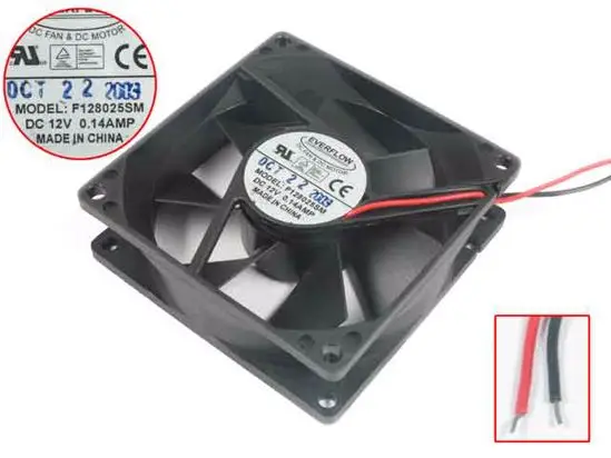 Everflow F128025SM DC 12V 0.14A 80x80x25 мм 2 провод Сервер вентилятор
