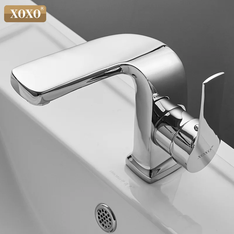 Preise XOXO Becken Wasserhahn Heißen und kalten Bad Mischbatterie Moderne Schwarz Messing Einzigen Handgriff Waschbecken Mischbatterie Deck Montiert Becken kran 21055
