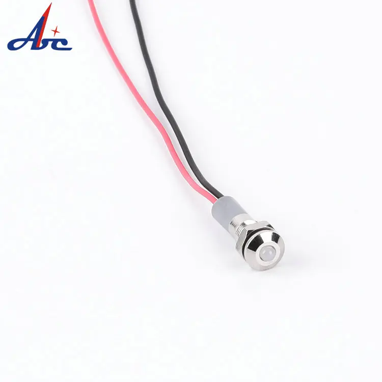 6mm LED Ball Head Metal Waterproof 2V/3V/6V/12V/24V/110V/220V Pilot Signal Lamp 150mm Wiring Cable Boat Car Indicator Light