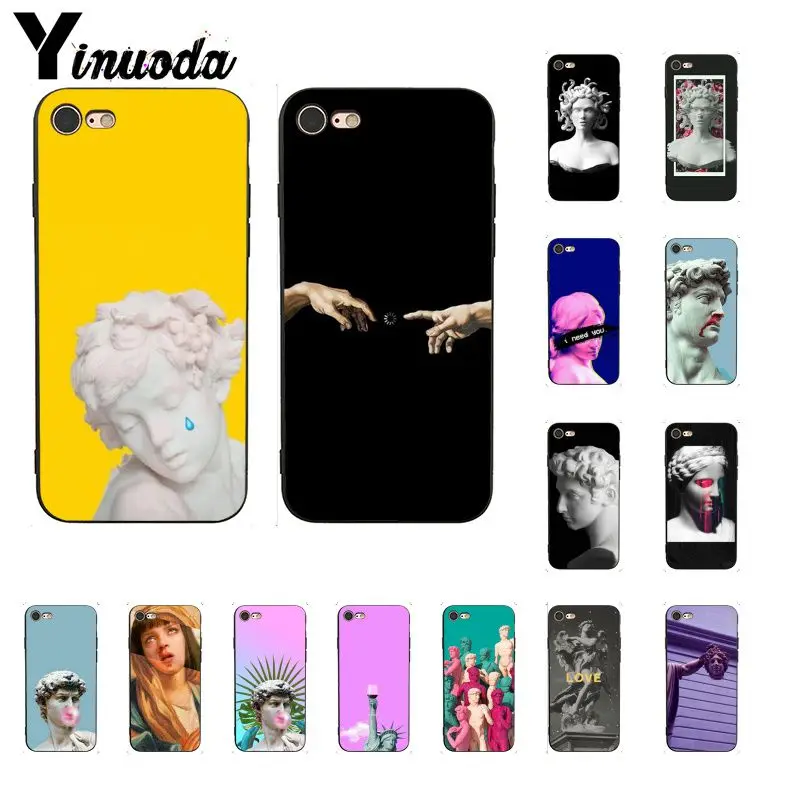 

Yinuoda Vintage Art David Statue illustration black Phone Case for iPhone 8 7 6 6S Plus X XS MAX 5 5S SE XR 10 Cases