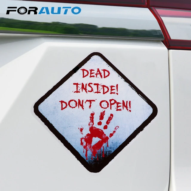 Best Price FORAUTO DEAD INSIDE DONT OPEN Car Sticker ZOMBIE Reflective Auto Decals Blood Handprint Car-styling Auto Decoration 14*14cm