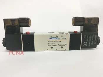 

Pnematic Airtac Solenoid Valve 5/3 5 Way 3 Position 1/4" BSP 4V230C-08 Double Coil Center Closed 12v 24v 110v 220v