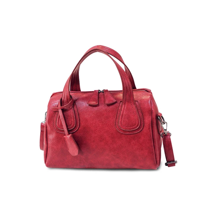 Occident Style Retro Red Boston Bag Women Luxury Designer PU font b Handbag b font Trendy