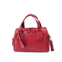 Occident Style Retro Red Boston Bag Women Luxury Designer PU font b Handbag b font Trendy