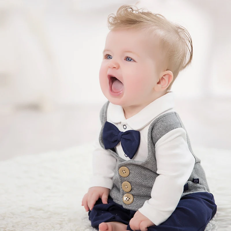 Г. Весенне-осенний хлопковый комбинезон для новорожденных мальчиков; детские комбинезоны для маленьких джентльменов; одежда для дня рождения, свадьбы, вечеринки
