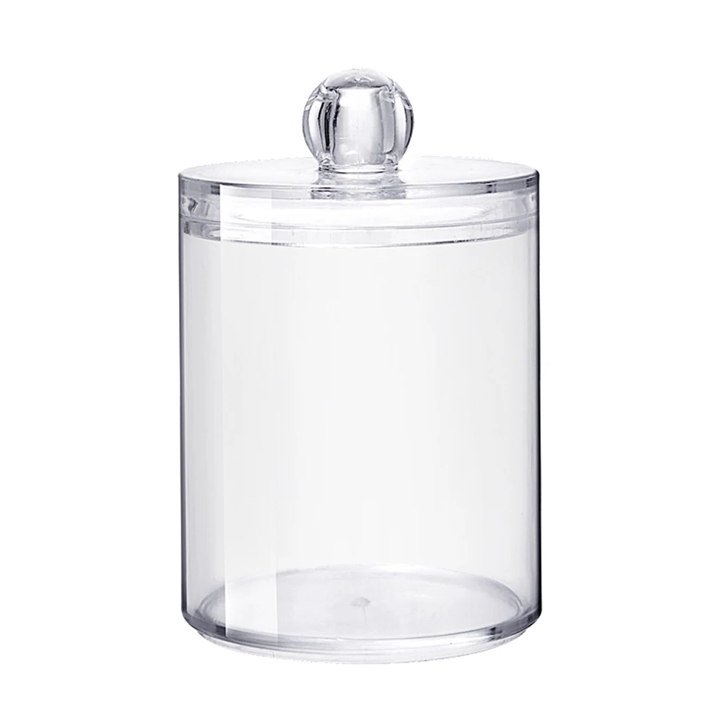 1 Makeup Box Organizer Clear Stand Round Cotton Swab Toothpick Dispenser Holder Plastic Container - Цвет: 1
