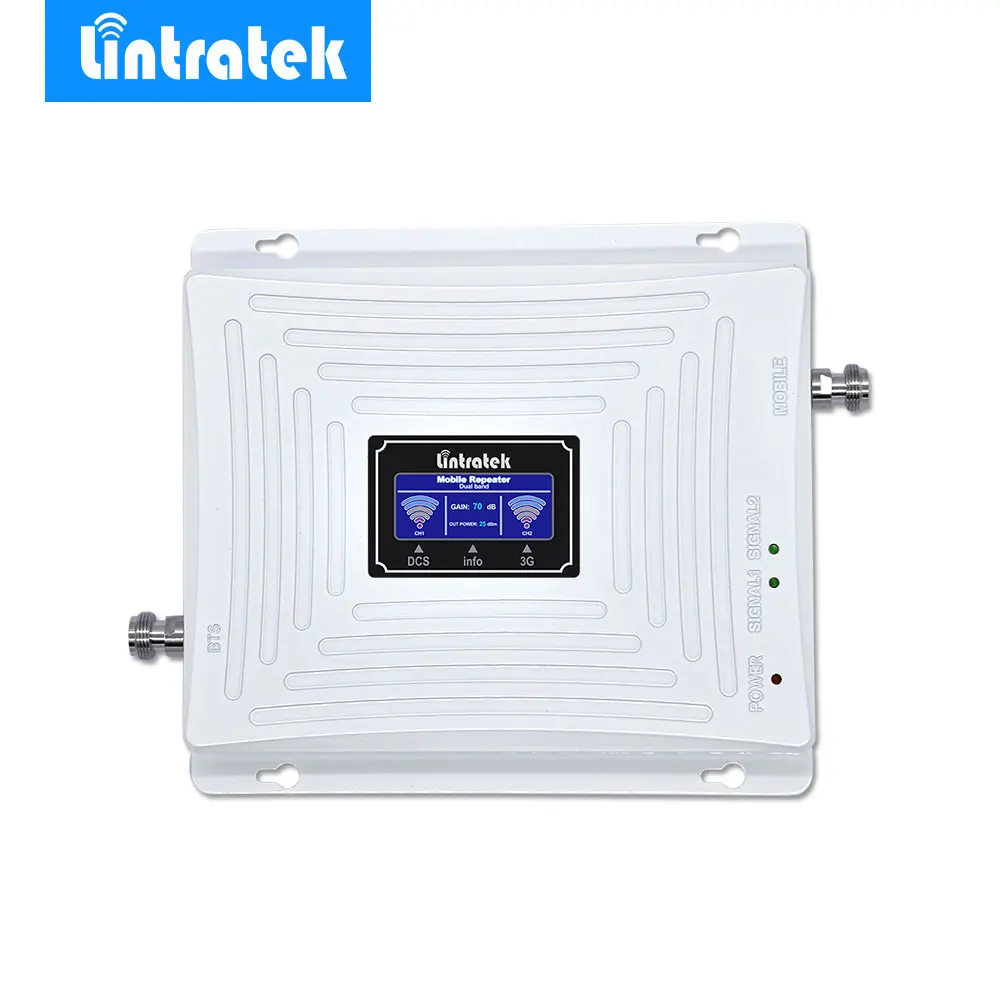 

Lintratek LCD 3G 4G Signal Repeater Booster Amplifier 65dBi 2G GSM 1800MHz 3G 2100MHz 4G LTE 1800MHz for Mobile Cell Phones .