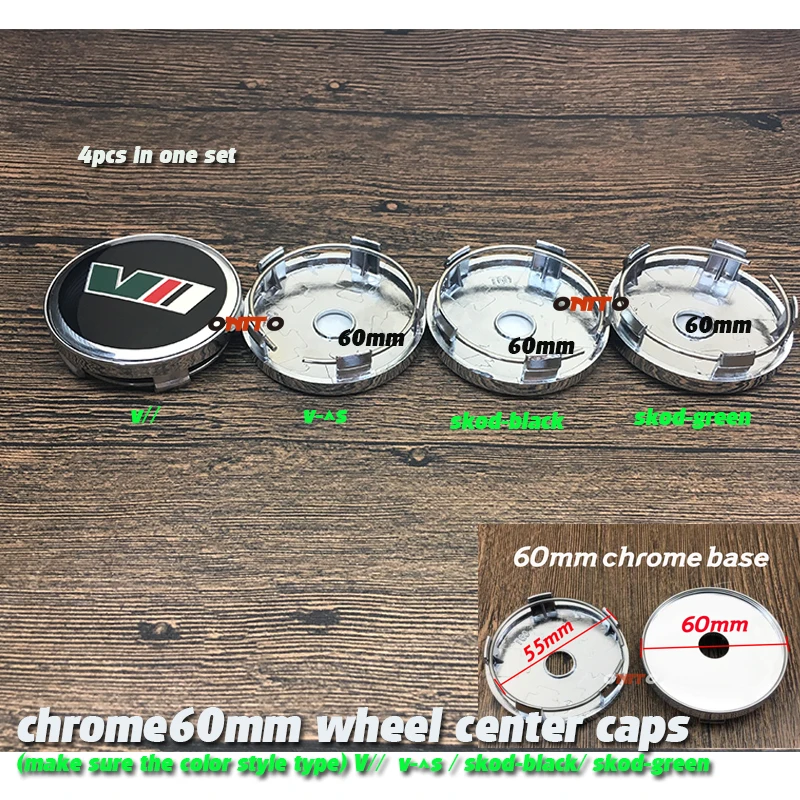 

Chrome 4pcs/set Car Wheel Center Cap Wheel Rim Covers Hub Cap 60mm 2.36inch for Fabia Octavia MK2 Rapid Spaceback yeti vII