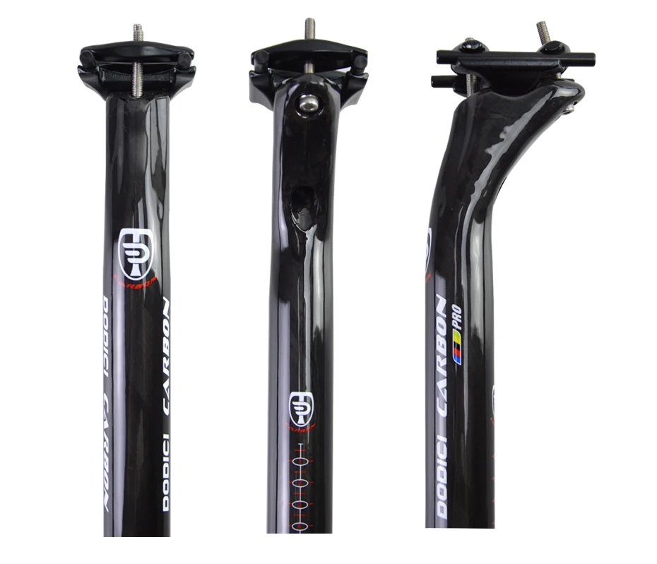 Специальный DODICI Pro Велоспорт углеродного Подседельный штырь, смещение 25 мм 25 мм Дорожный велосипед MTB велосипед 3 k Блестящий углерод волокно стойка для велосипедного сиденья 27,2 31,6
