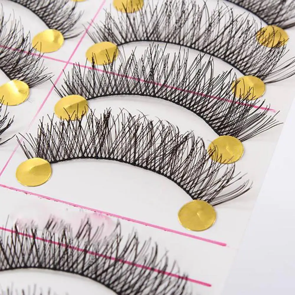 

10pair Pure Hand False Eyelashes Soft Natural Thick Fake Eyelashes 3D Three Dimensional Makeup Tools Eyelashes