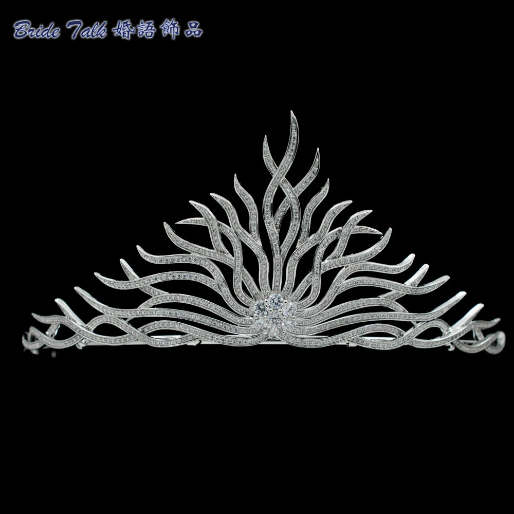 

High Quality AAA CZ Tiaras Bridal Wedding Crowns Women Hair Jewelry Accessories TR15075