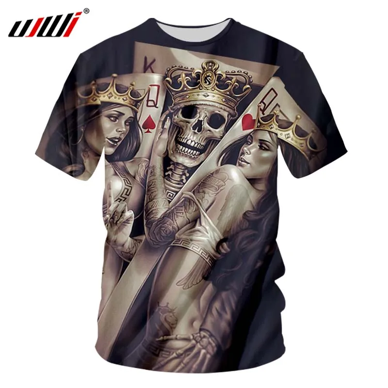 

UJWI Brand 3D Printed Skull T-shirts Casual Style Men's Fashion O Neck Spoof Hip-hop Short-sleeved T Shirt Plus Size 7XL