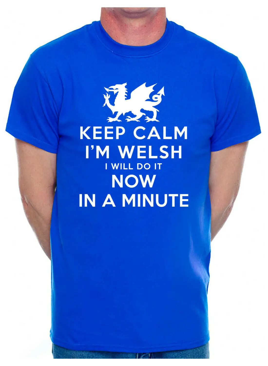 Keep Calm I'm Welsh Wales Cymru подарок на день рождения смешные мужские футболки дешевые