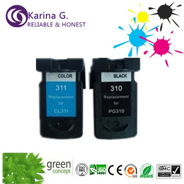 

Re-manufacteud Inkjet Cartridge for Canon PG-310 CL-311 For IP1800 IP2500 MP210 MP220 MP470 Printer Inkjet  Ink