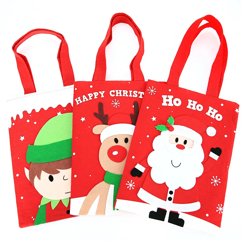BalleenShiny 1 قطع عيد الميلاد الأحمر ورأى القماش الرجل العجوز ثلج الحلوى حمل عيد الميلاد الطفل شنطة هدايا الديكور حقيبة التخزين حامل