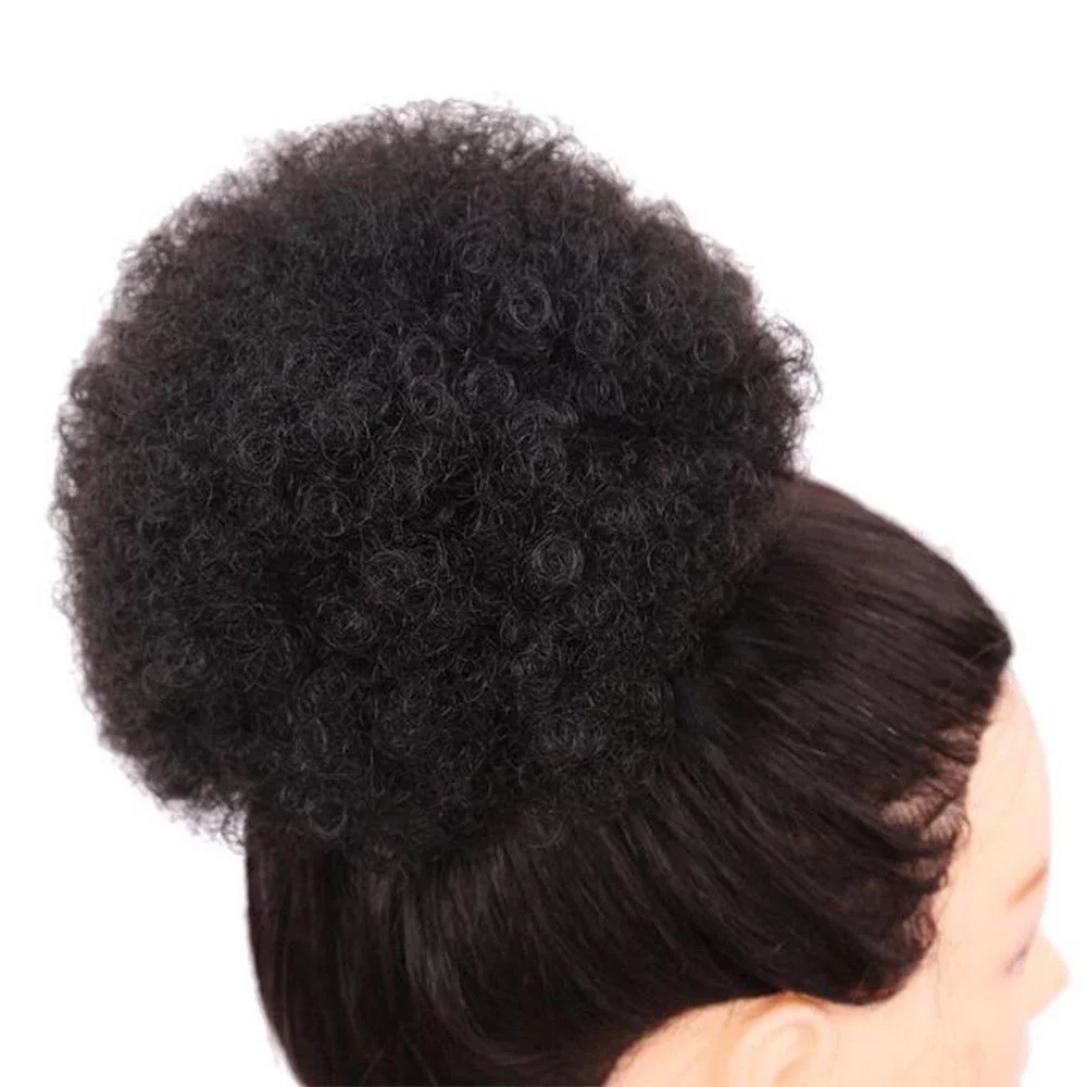 Женские афро конский хвост слоеный шнурок обертывание вьющиеся волосы Updo шиньон