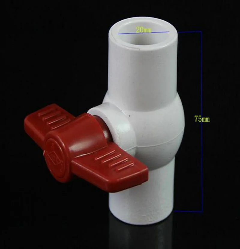 20 мм ПВХ плоский шаровой клапан/пластиковый шаровой переключатель X4