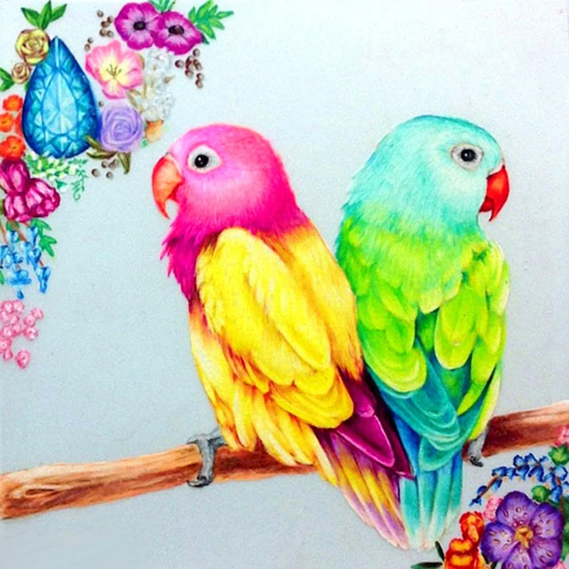 

5D DIY Diamond Painting Animal Parrot Full Square Diamond Embroidered Cross Stitch Diamond Crystal Mural