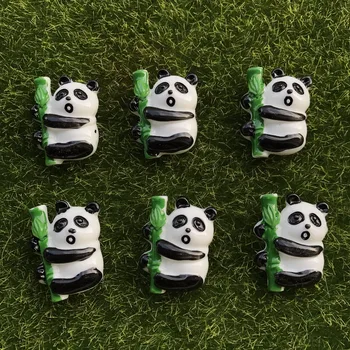 

Free Shipping 10pcs/lot kawaii flat back resin panda Convex circular Hair Bow Center DIY Phone Decoration Decoden