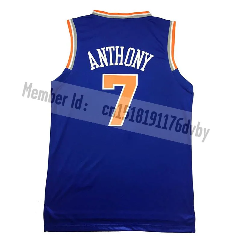 Дешевые #6 Кристап Porzingis баскетбол Джерси продаж Высокое качество Кармело Энтони